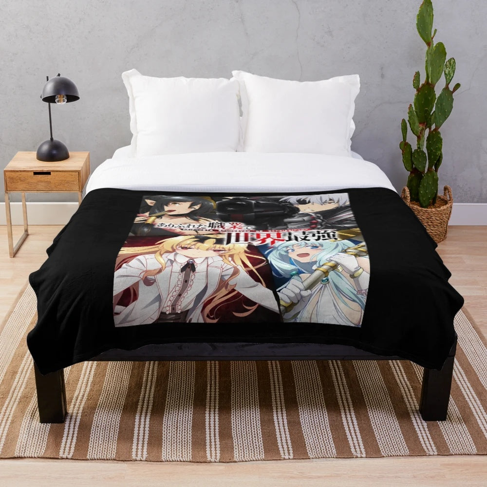 Arifureta-inspired plush blanket featuring the main characters