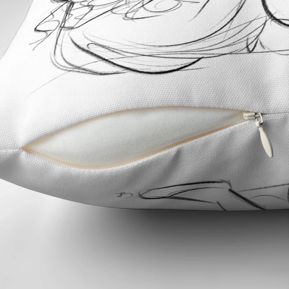 Arise Pillow with Lion Sketch and Scripture Verses
