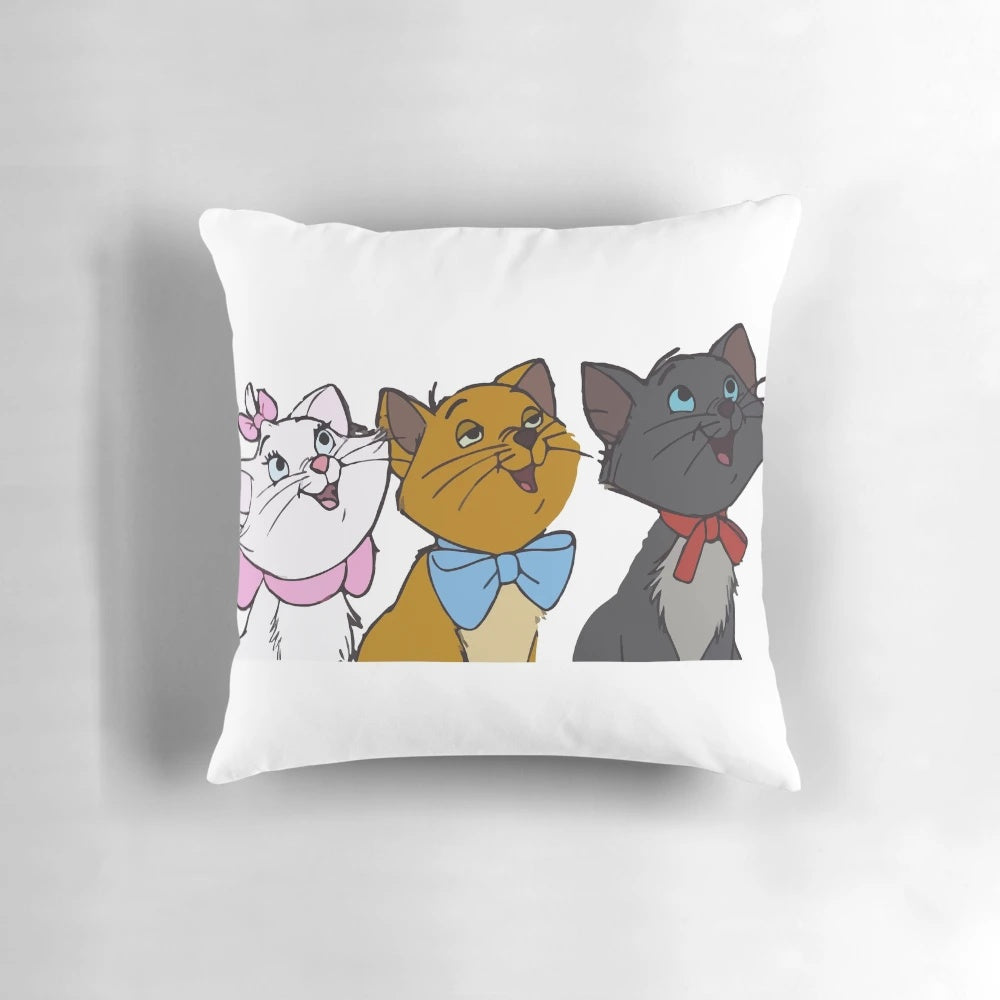 Aristocats Marie, Berlioz, and Toulouse Cartoon Cats Soft Plush Pillow