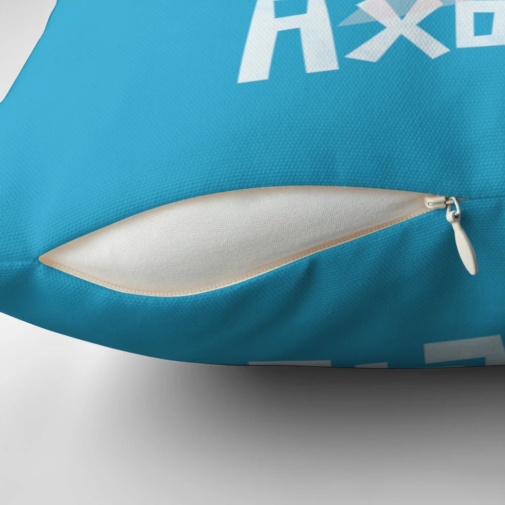 Aristotle Axolotl decorative pillow with a cute, whimsical design featuring an axolotl inspired by the philosopher Aristotle.