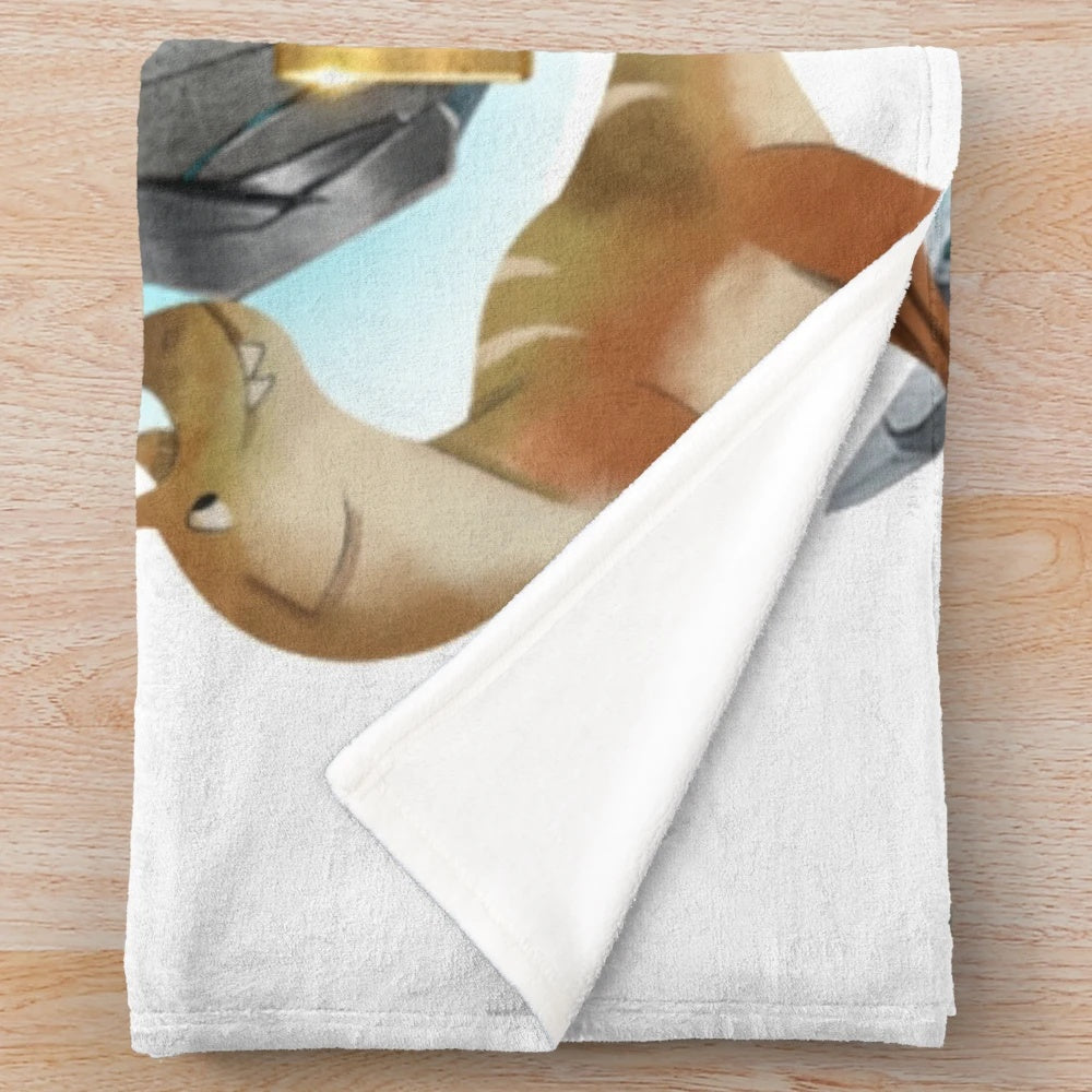 Ark Survival Evolved-inspired plush blanket featuring dinosaurs and gaming elements