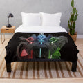 Ark Survival Evolved inspired plush blanket featuring dinosaurs and gaming elements