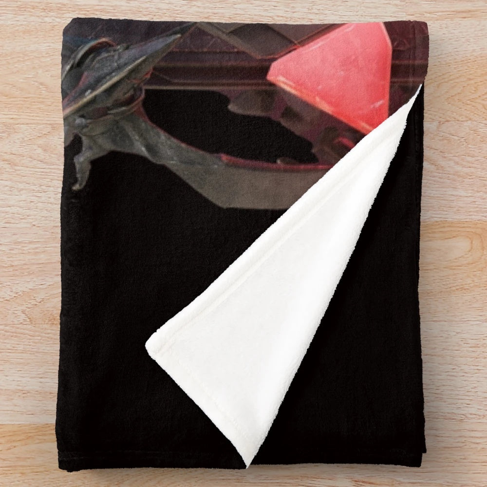 Ark Survival Evolved inspired plush blanket featuring dinosaurs and gaming elements