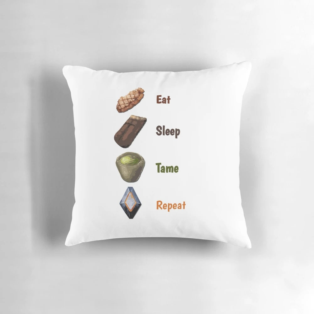 Ark Survival Evolved themed pillow with dinosaur and survival motifs