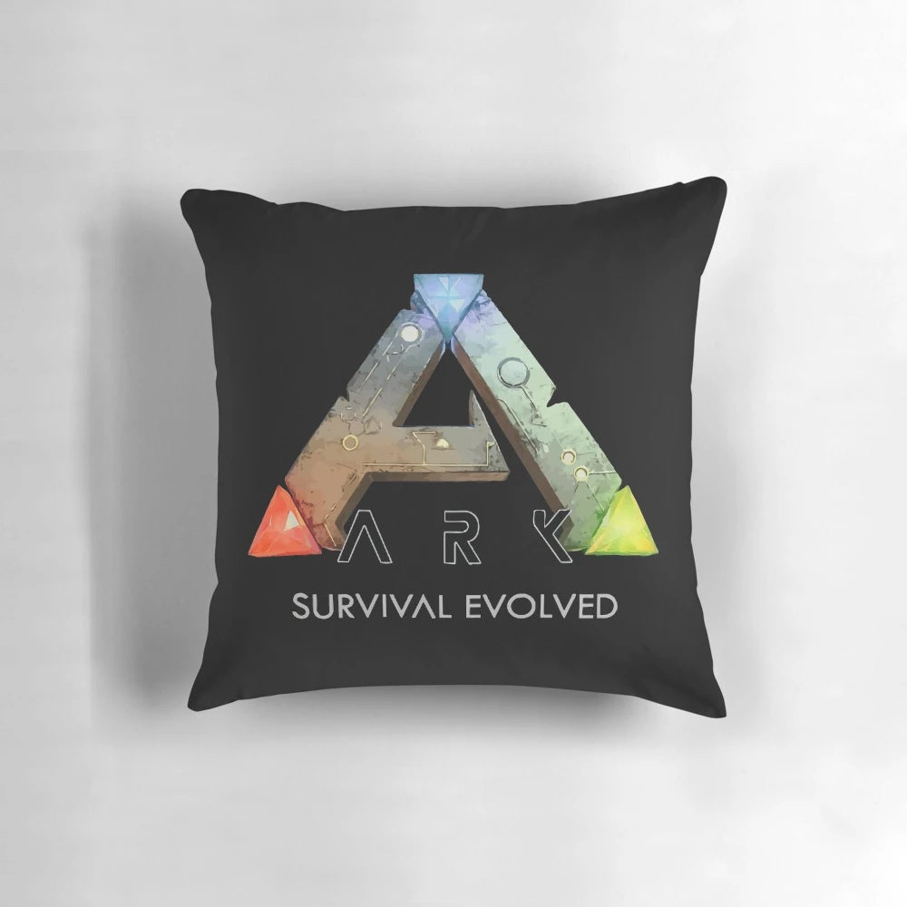 Ark Survival Evolved-inspired pillow featuring dinosaurs and gameplay elements