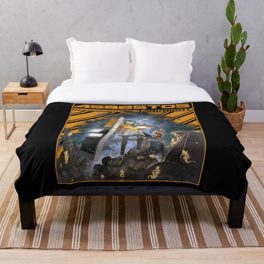 Arknights-inspired plush blanket featuring characters from the mobile game