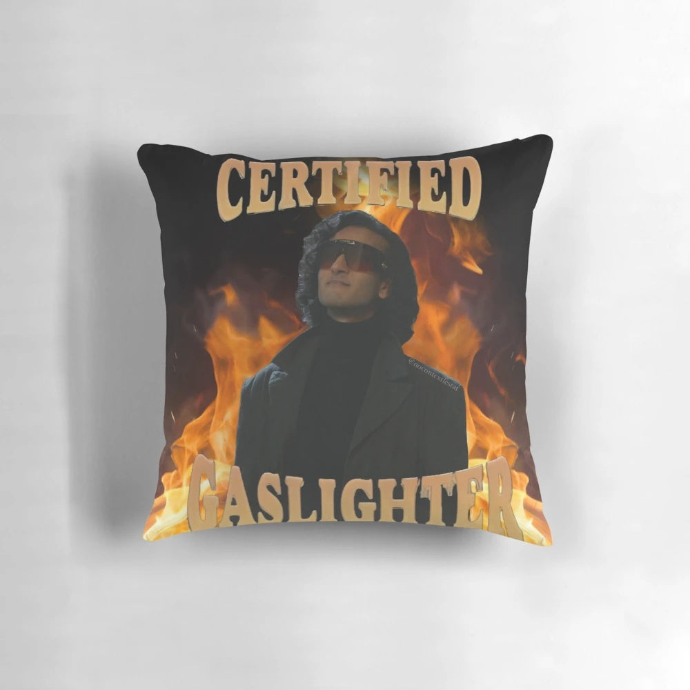 Armand - Certified Gaslighter Pillow, a decorative pillow featuring the character Armand from The Vampire Chronicles
