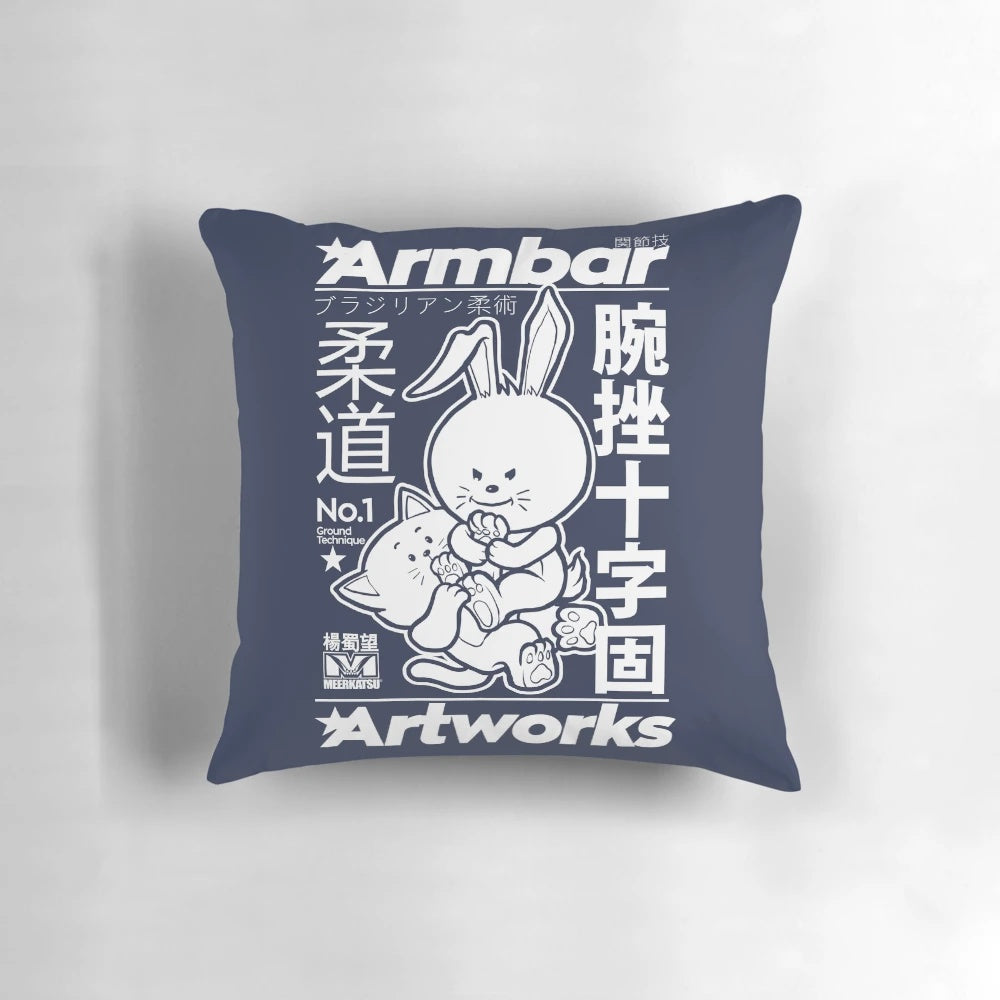 Armbar artwork jiu jitsu pillow featuring a kawaii, cute design for Brazilian Jiu-Jitsu and grappling enthusiasts