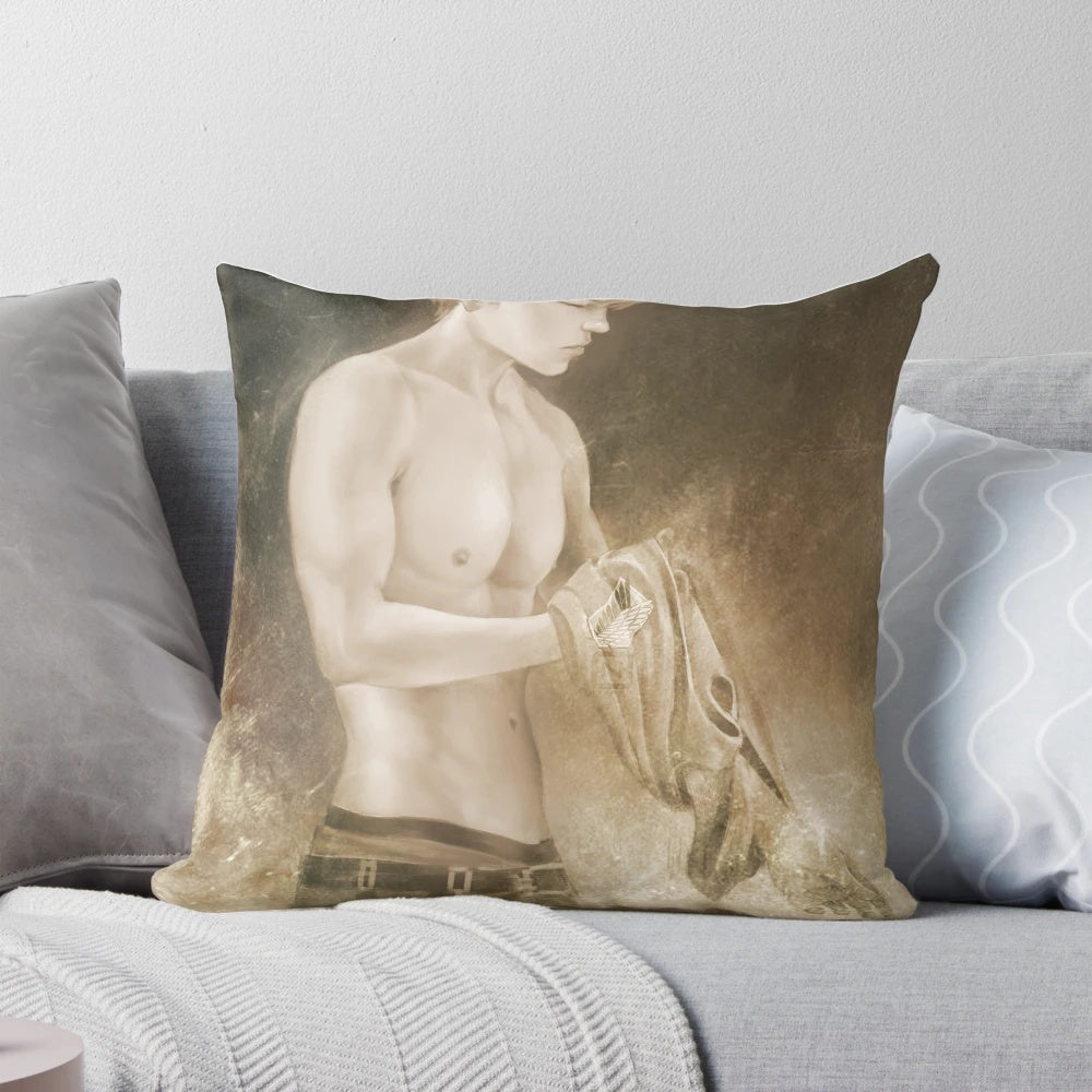 Armin Arlert anime-inspired decorative pillow, featuring the beloved character from the hit show Attack on Titan.