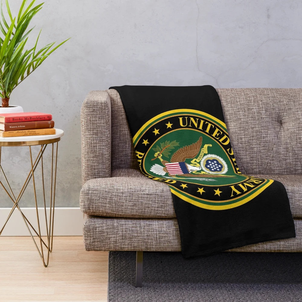 Army Inspired Plush Blanket with US Army Retired Design