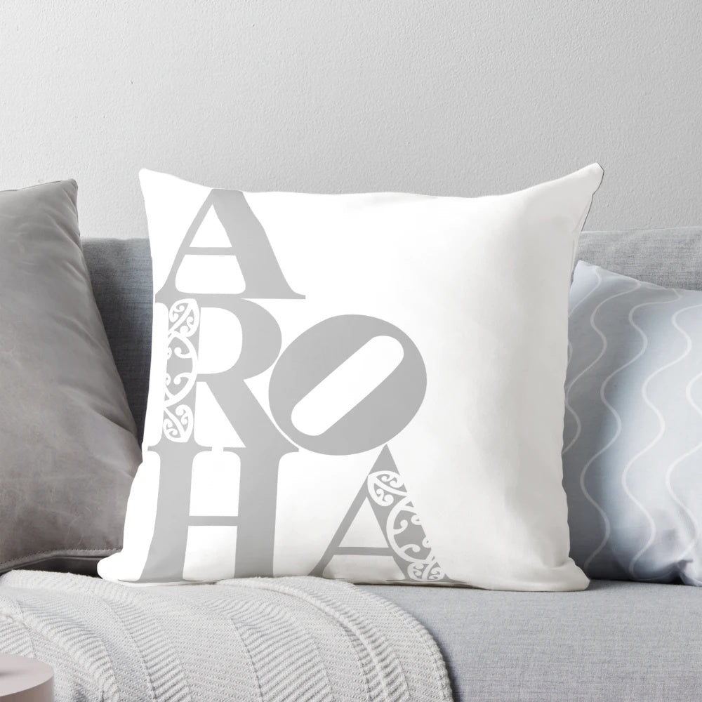 Aroha (Love) New Zealand Kiwi Decorative Throw Pillow