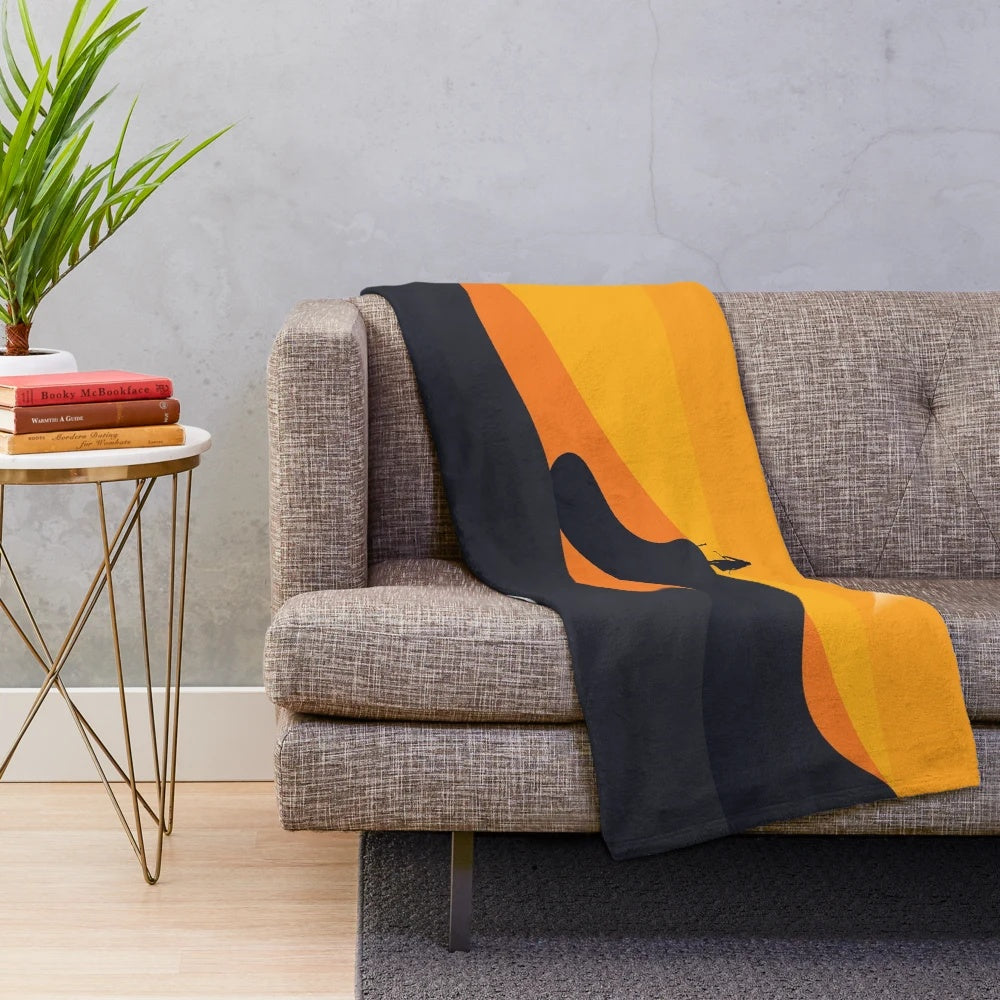 Dune 2021 movie-inspired plush blanket featuring the desert landscape of Arrakis