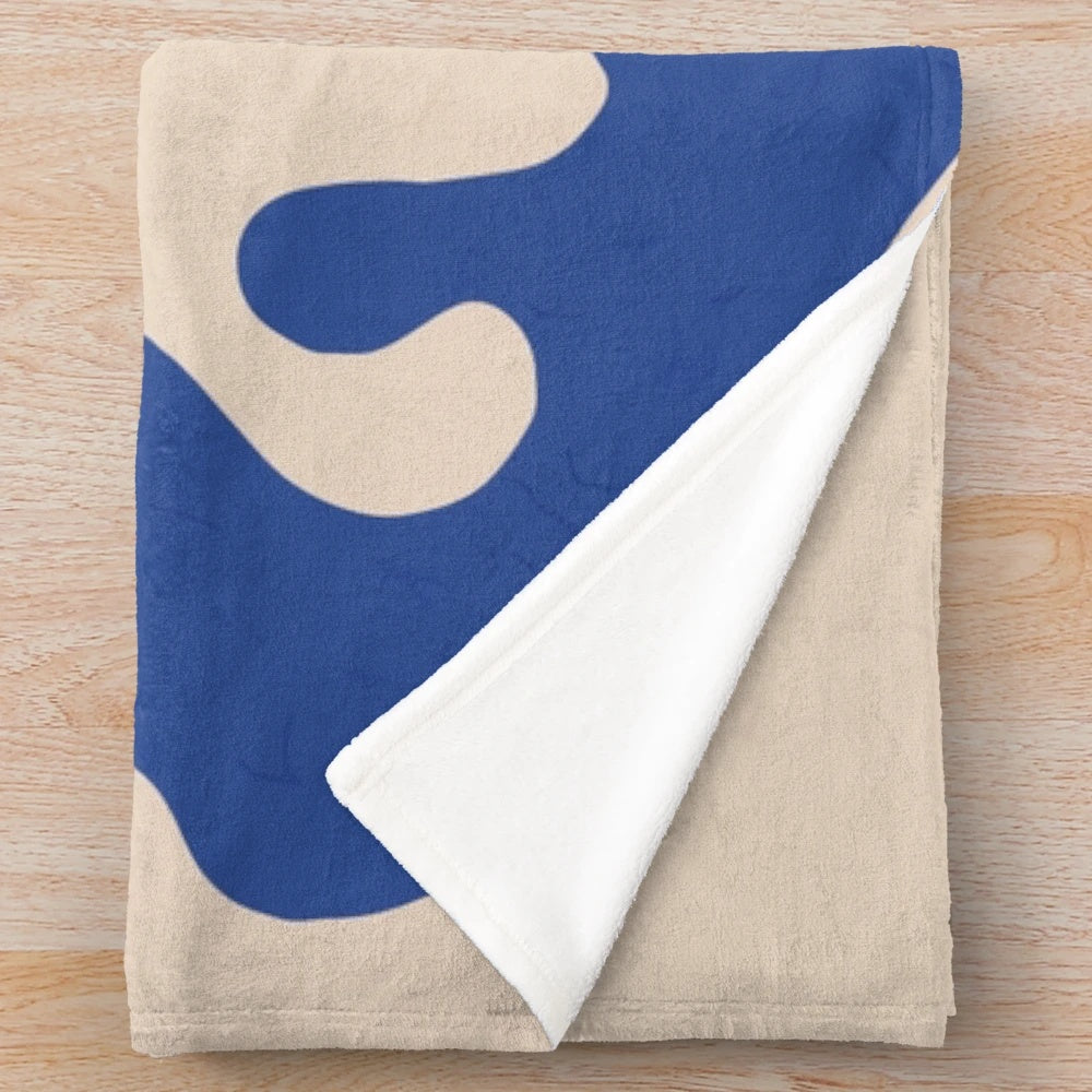 Matisse-inspired abstract plush blanket with contemporary pattern