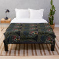 Plush blanket featuring an abstract mixed media collage design