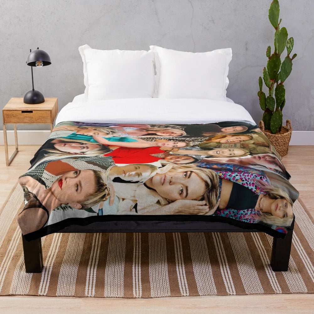 Florence Pugh Collage Plush Blanket