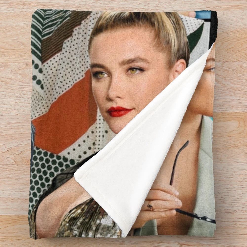 Florence Pugh Collage Plush Blanket