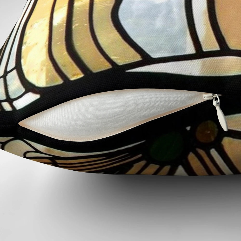 Decorative MacIntosh rose floral pillow with art nouveau inspired design