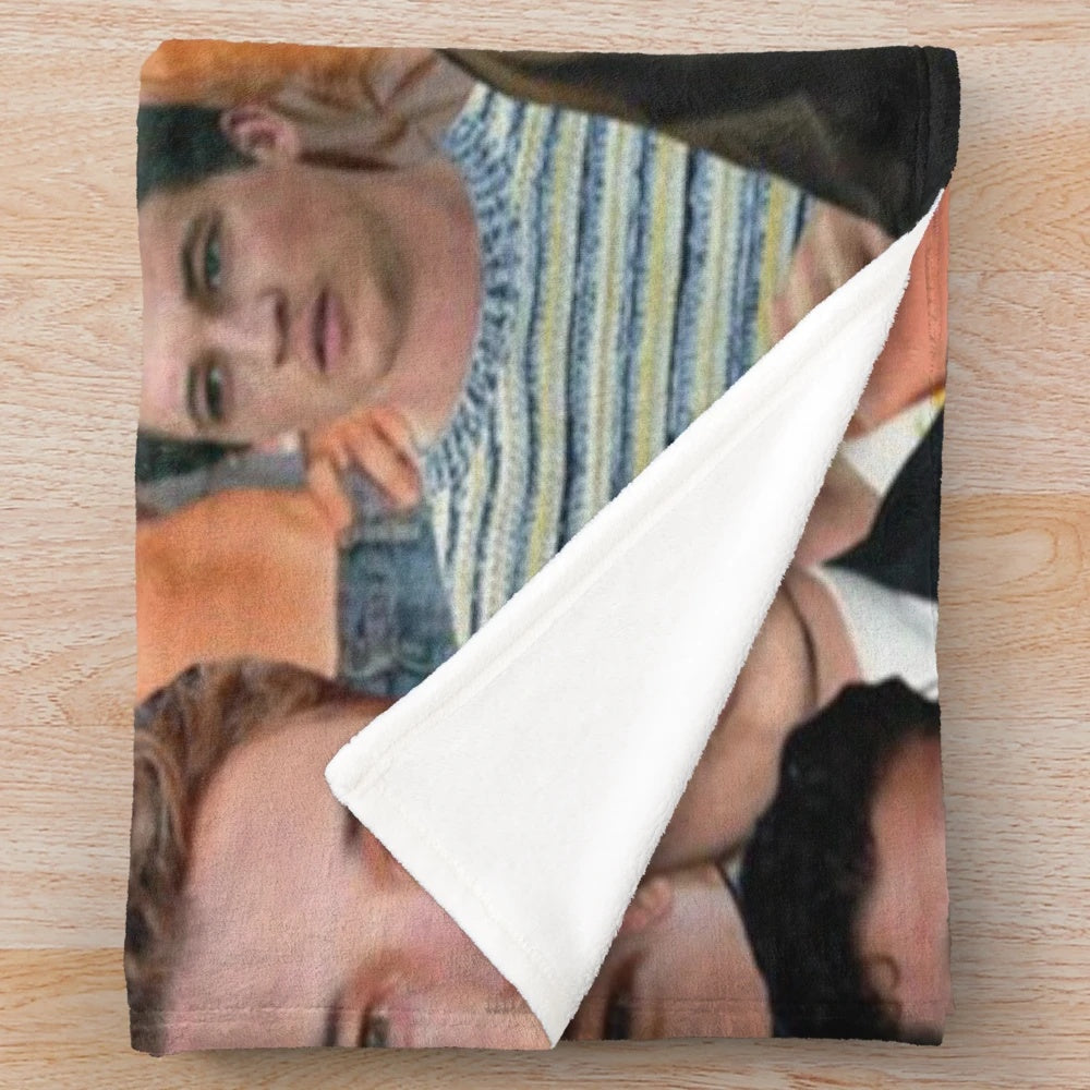 Miles Teller photo collage design on a soft, plush blanket