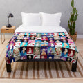 Artful patchwork plush blanket with abstract design