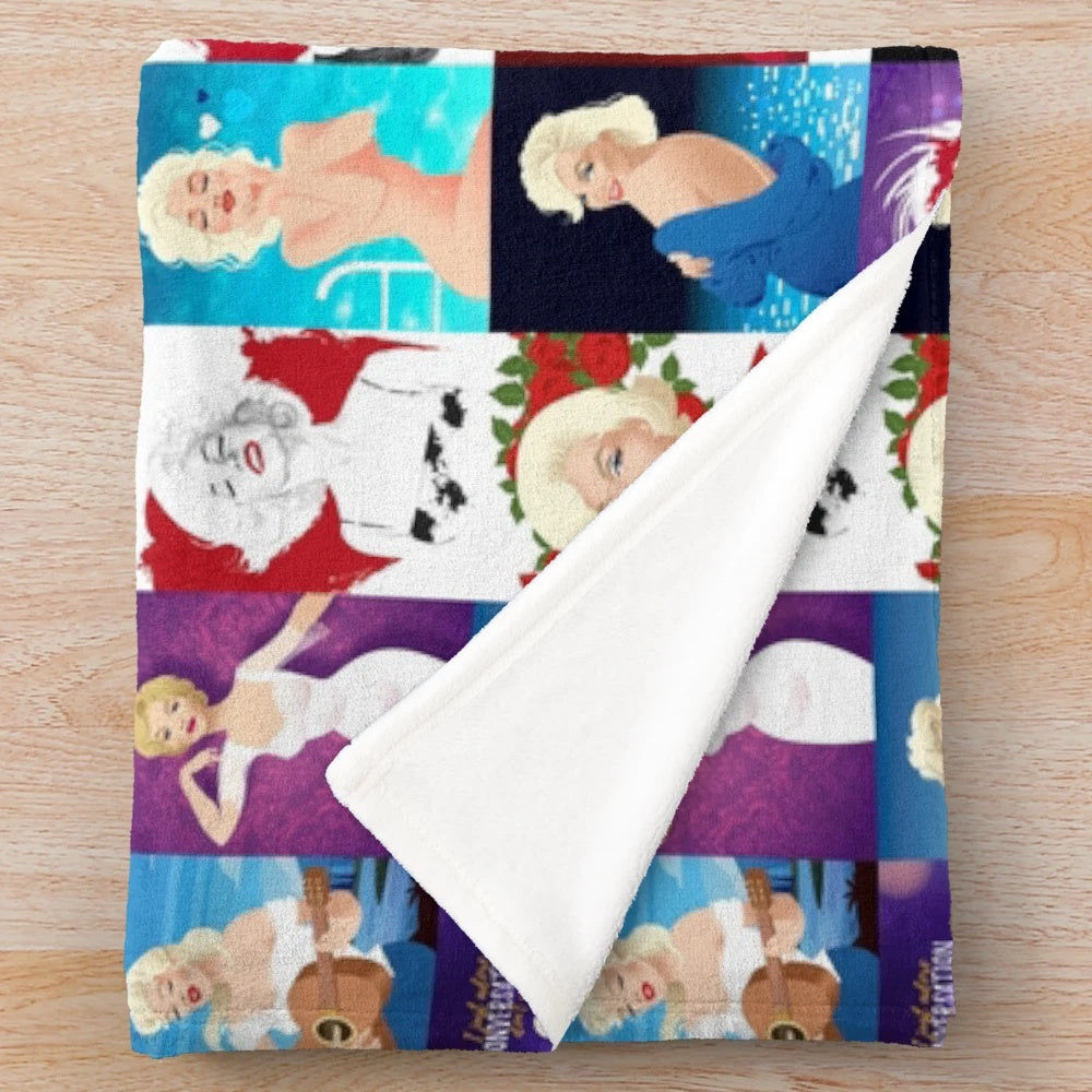 Artful patchwork plush blanket with abstract design