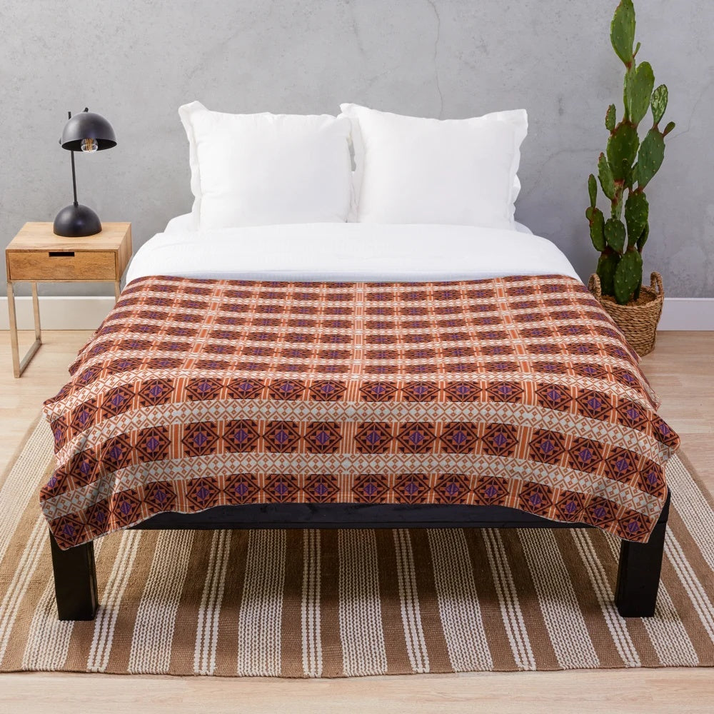 Stylish Thai pattern plush blanket for a cozy home