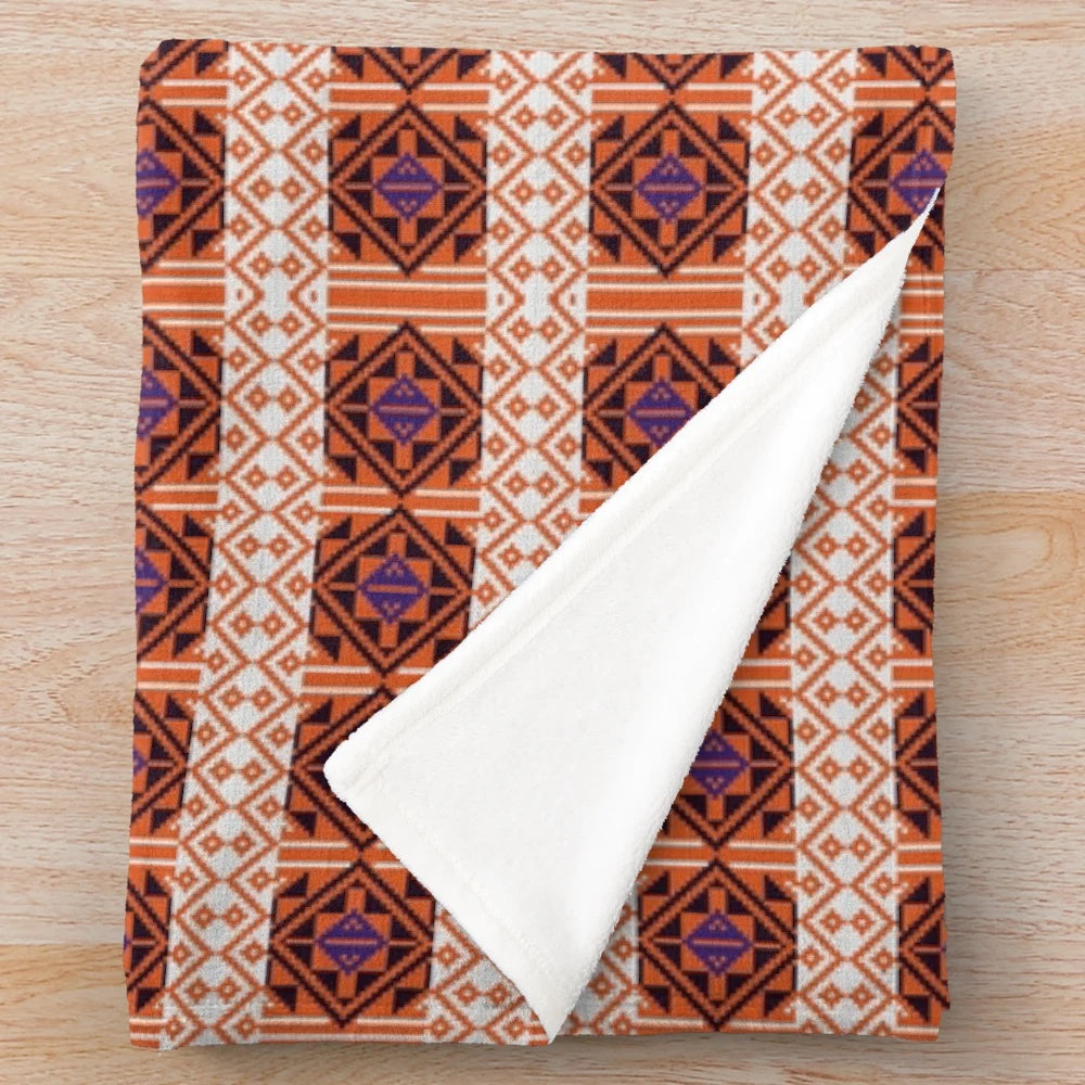 Stylish Thai pattern plush blanket for a cozy home