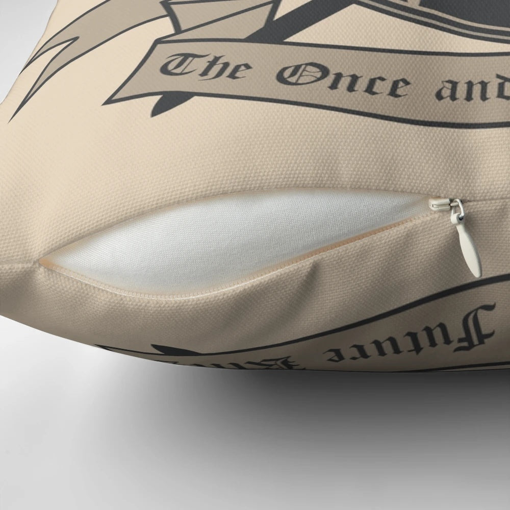 King Arthur Pendragon Crest Pillow with Dragon and Sword Motif