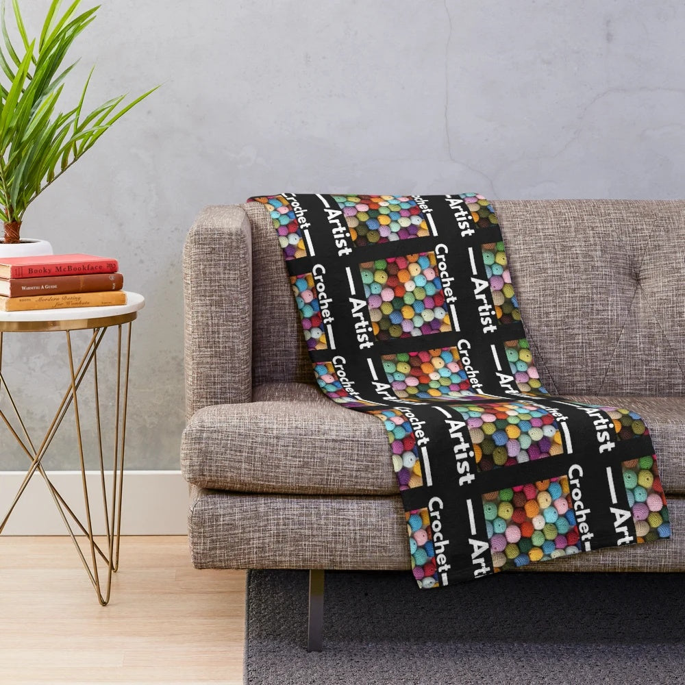 Crochet art painting plush blanket