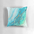 Artisan Turquoise Aqua Gold Abstract Accent Pillow with flowing, ethereal design