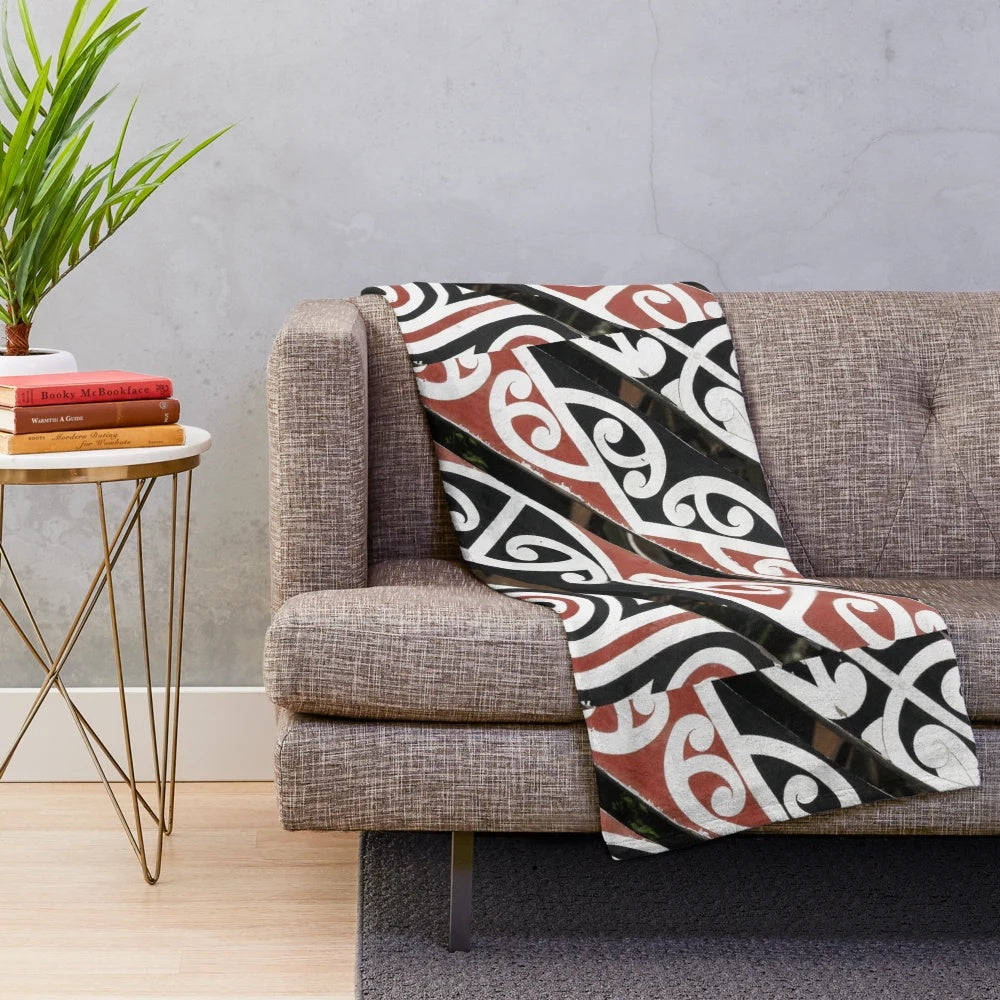 Maori Pride Plush Blanket featuring indigenous cultural design