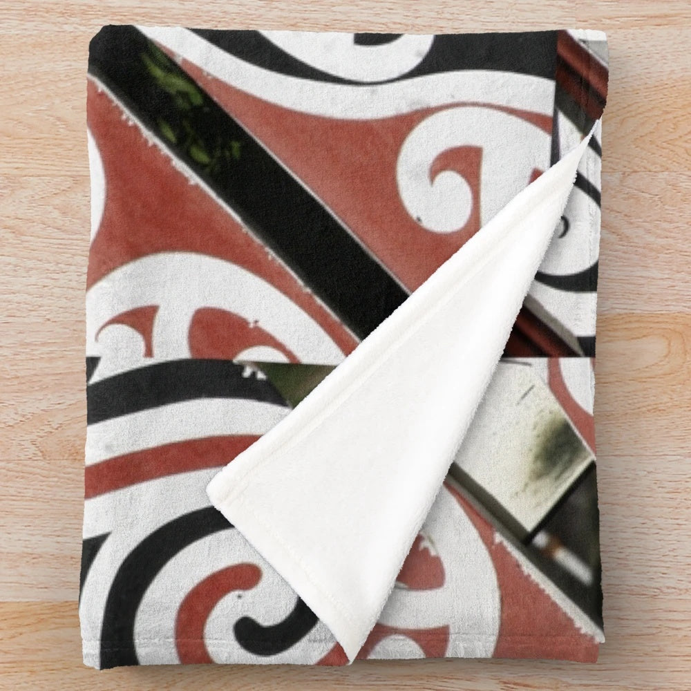 Maori Pride Plush Blanket featuring indigenous cultural design