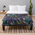 Artisanal designer plush blanket with a vibrant, textured pattern