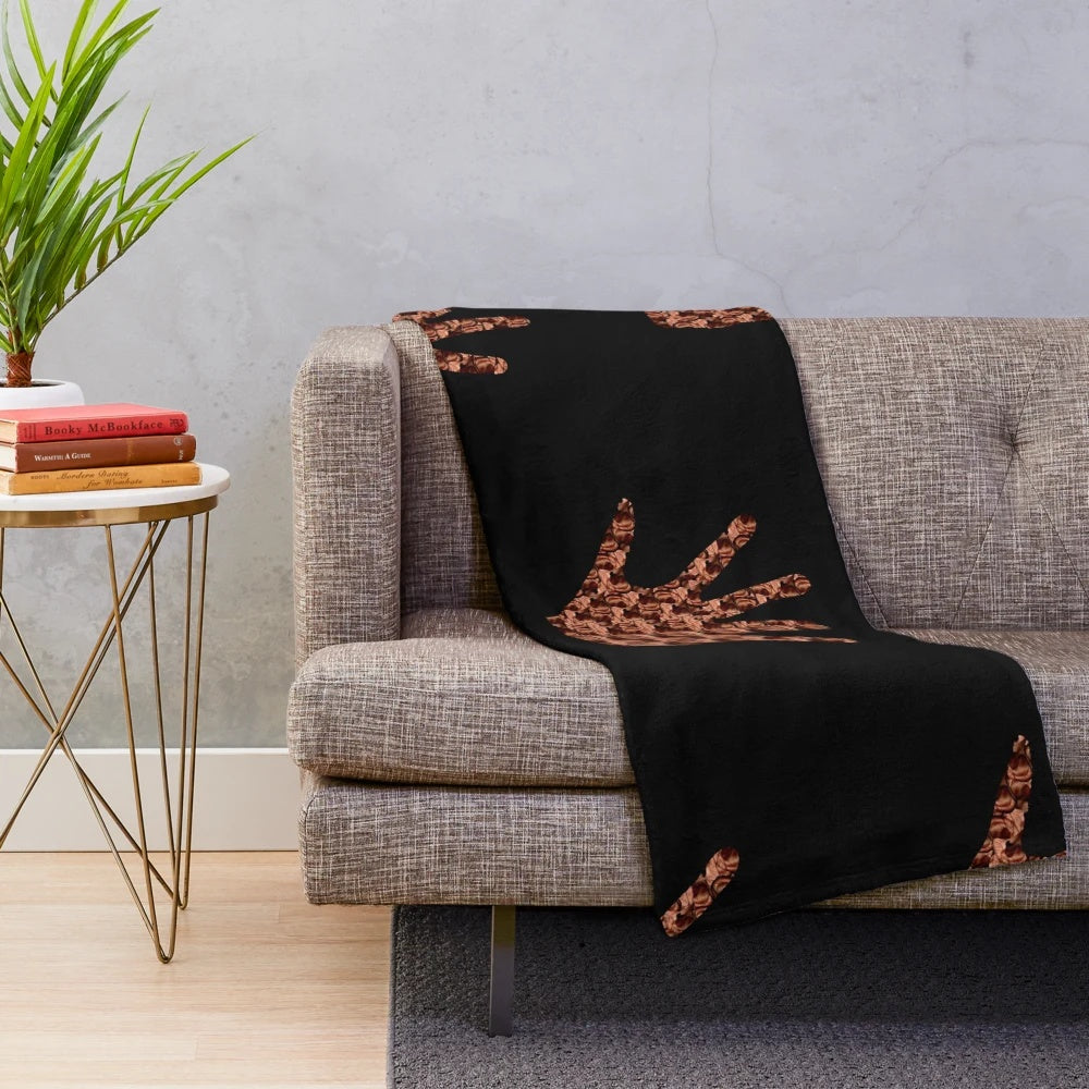 Soft, plush blanket with nature-inspired patterns and minimalist design