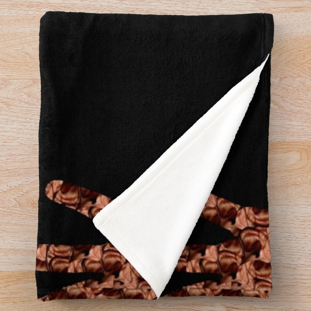 Soft, plush blanket with nature-inspired patterns and minimalist design