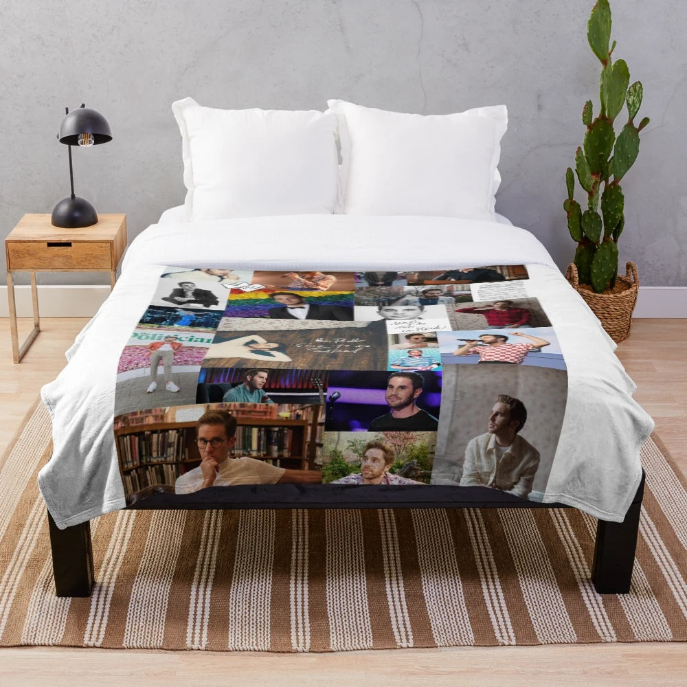 Ben Platt inspired plush blanket with collage design