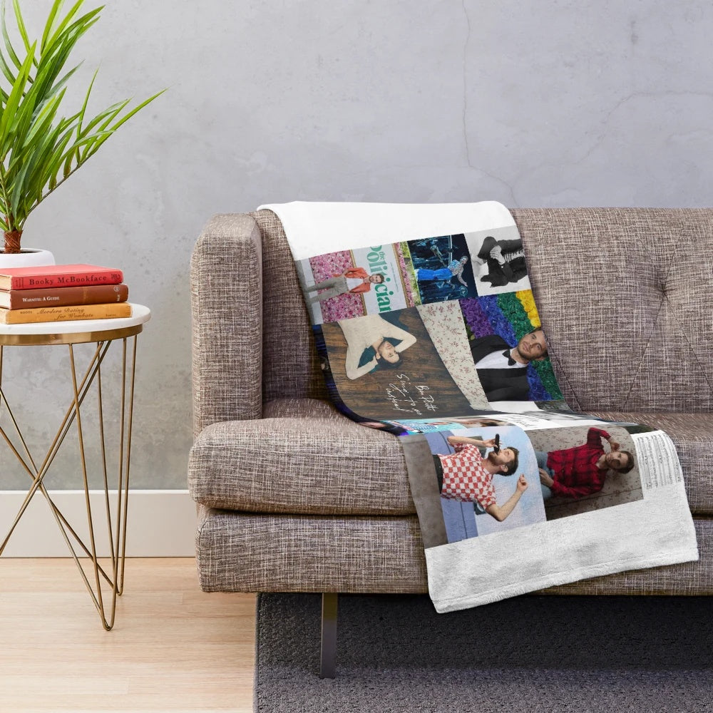 Ben Platt inspired plush blanket with collage design