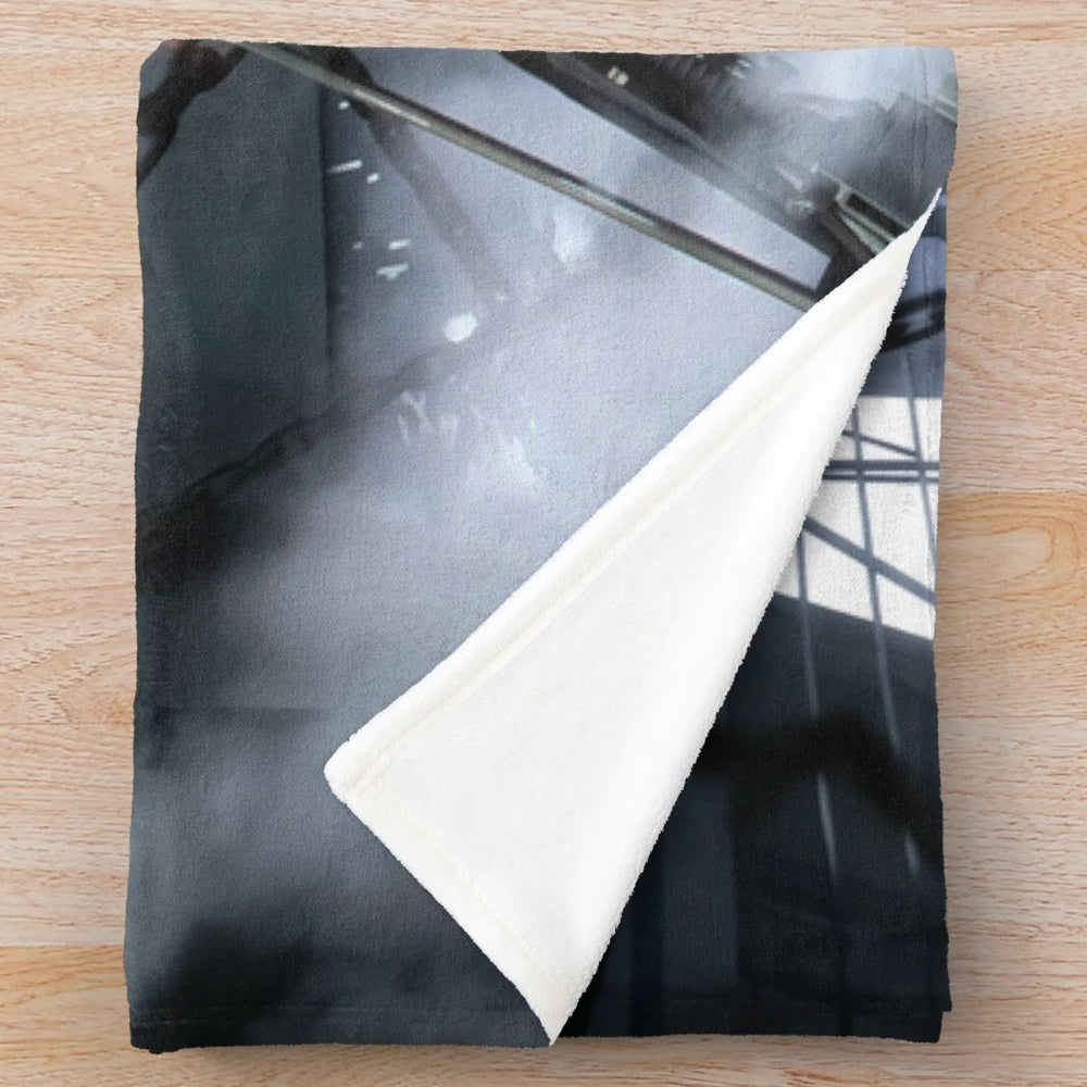 Artistic Black Rock Shooter inspired plush blanket featuring the popular anime character