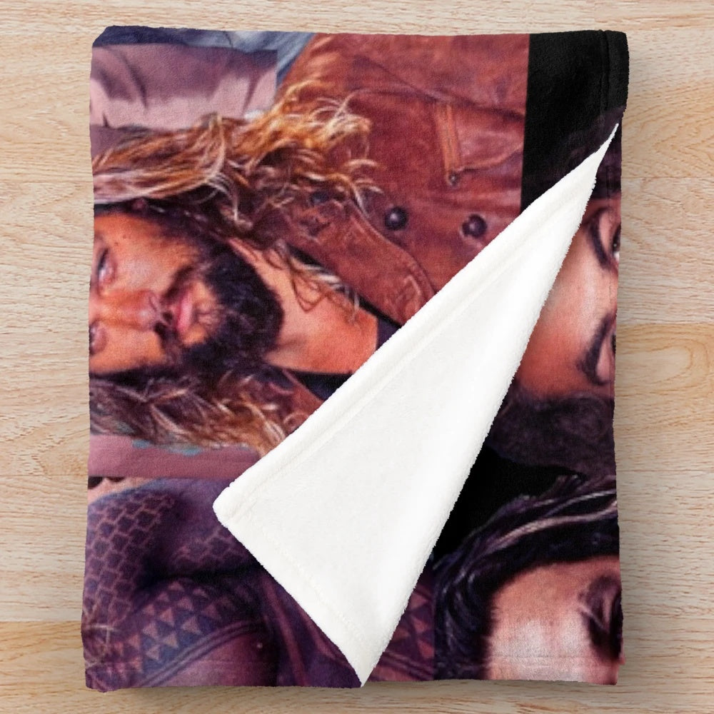 Artistic collage design featuring popular actor Jason Momoa