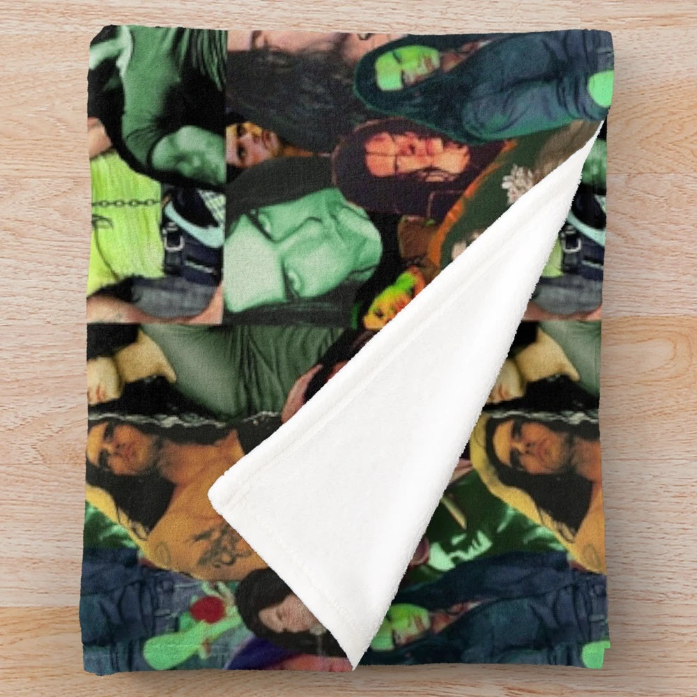 Artistic dark goth collage plush blanket featuring imagery inspired by the music of Type O Negative