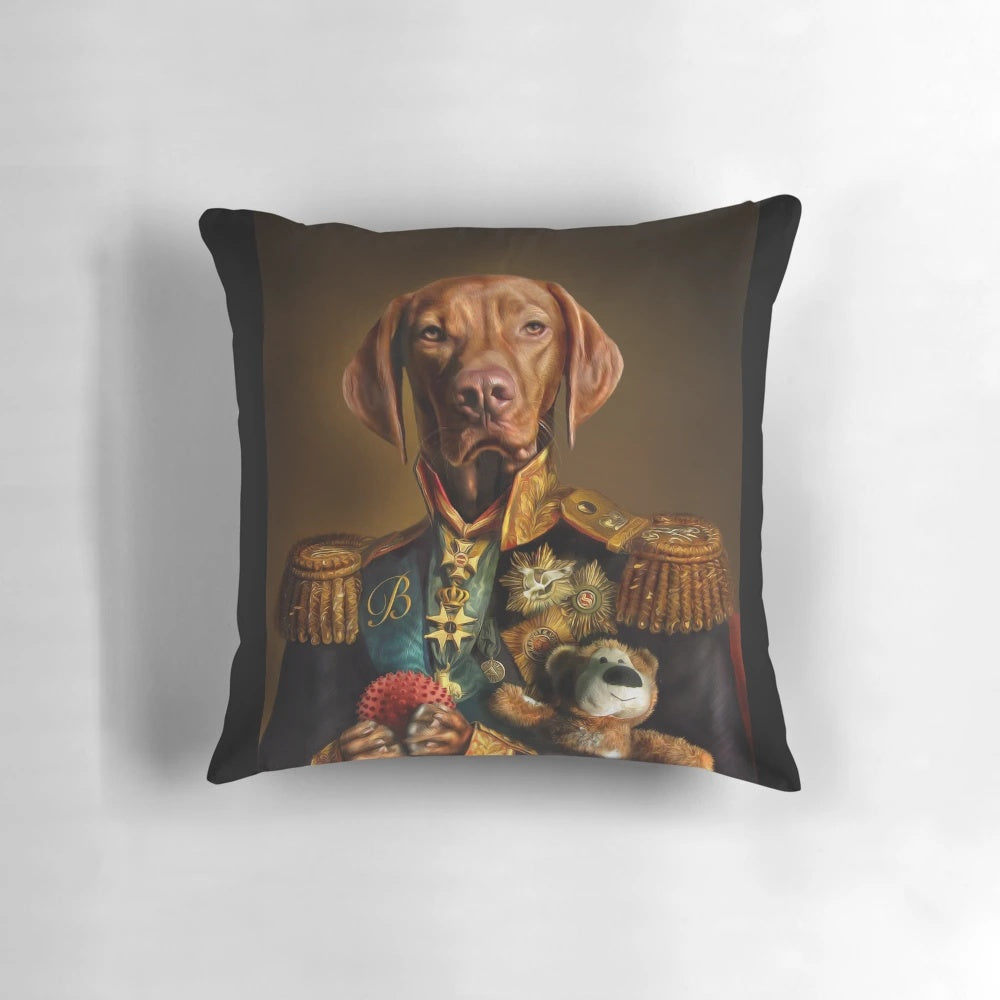 Illustration of a Hungarian Vizsla dog in an anthropomorphic, artistic style