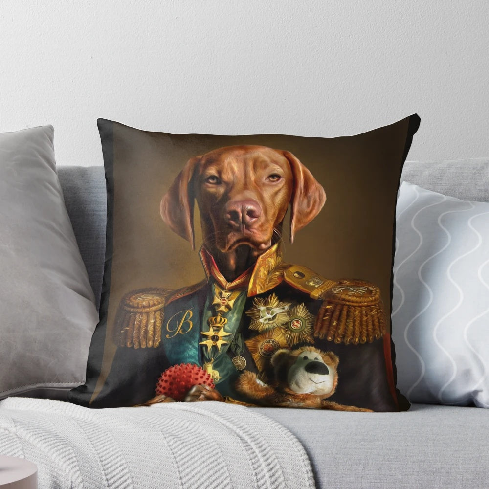 Illustration of a Hungarian Vizsla dog in an anthropomorphic, artistic style