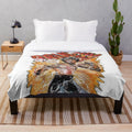 Plush blanket featuring an artistic dragon illustration in a martial arts cinema style