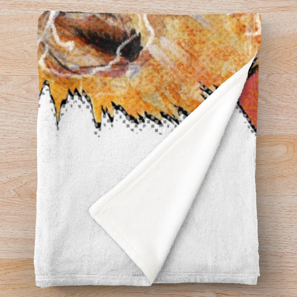 Plush blanket featuring an artistic dragon illustration in a martial arts cinema style