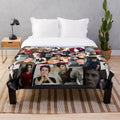 Dylan O'Brien inspired plush blanket with abstract collage pattern design