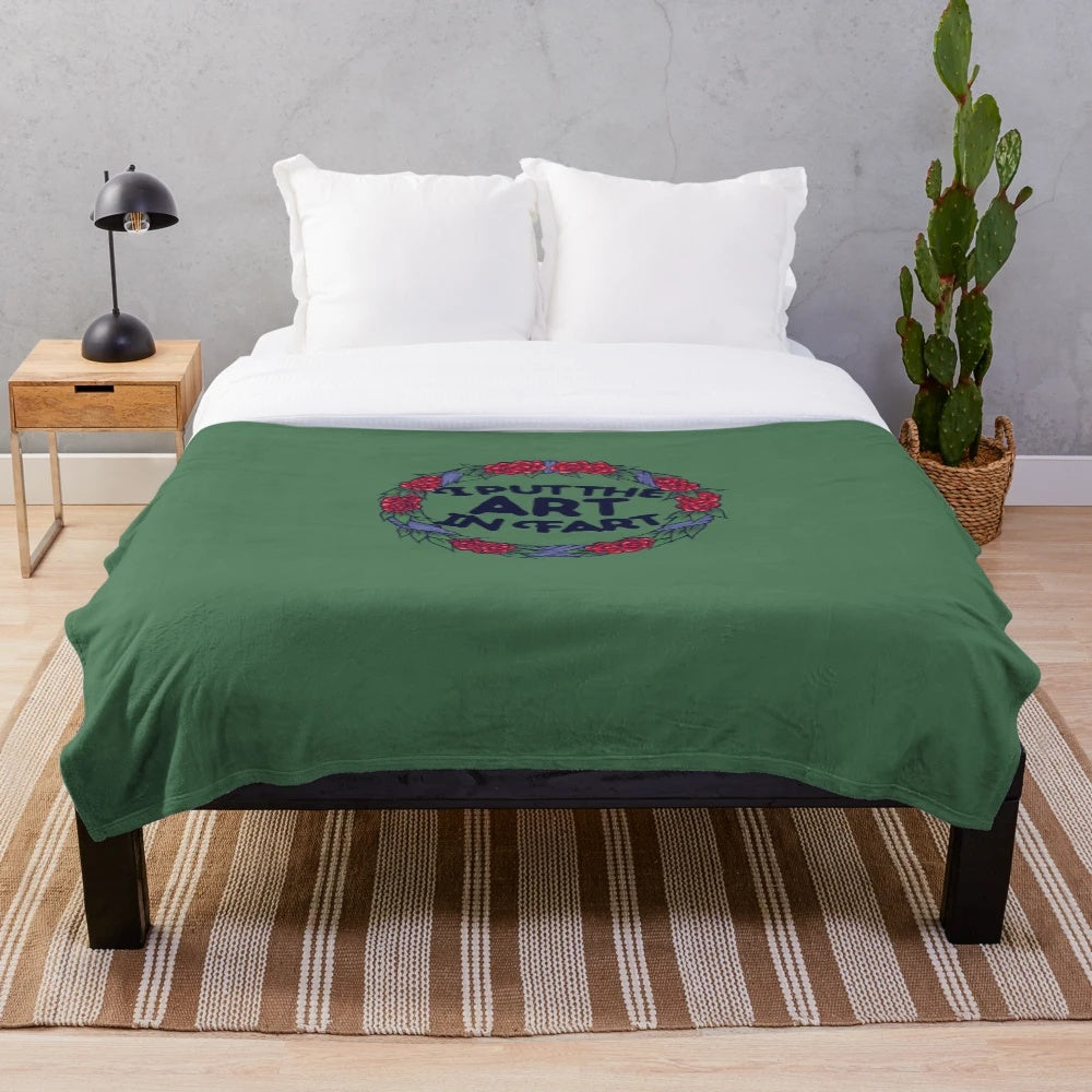 Artistic Fart Plush Blanket featuring a fun and creative design