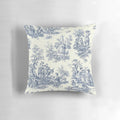 Powder blue French bonsai tree and floral picnic designs decorative pillow