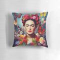 Frida Kahlo inspired 14-inch decorative pillow featuring her iconic portrait