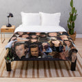 Watercolor portrait of harrystyles on a plush blanket with a pop art design