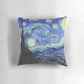 Vibrant pillow featuring the iconic Starry Night painting by Vincent van Gogh