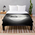 Moonlight nature guitar plush blanket with artistic landscape design
